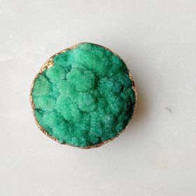 Golden Edge Natural Stone Device Grip (Color: Raw Green)