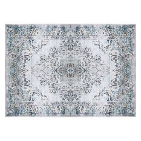 Vintage Area Rug Modern Non Slip Carpet Boho Low Pile Soft Rug Waterproof Machine Washable Rug for Living Room Bedroom Kitchen Dining Room Under (Color: Type 1, size: 8_10ft)