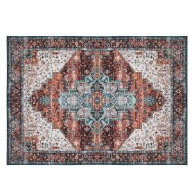 Vintage Area Rug Modern Non Slip Carpet Boho Low Pile Soft Rug Waterproof Machine Washable Rug for Living Room Bedroom Kitchen Dining Room Under (Color: Type 3, size: 8_10ft)