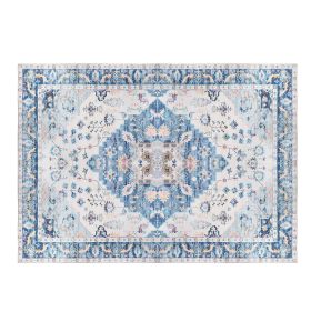 Vintage Area Rug Modern Non Slip Carpet Boho Low Pile Soft Rug Waterproof Machine Washable Rug for Living Room Bedroom Kitchen Dining Room Under (Color: Type 2, size: 6_9ft)