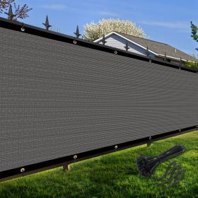 Artpuch Privacy Fence Screen Dark Grey Customized Outdoor Mesh Panels for Backyard, Balcony,Patio,Construction Site with Zip Ties (Color: dark grey, size: 6x2 ft)